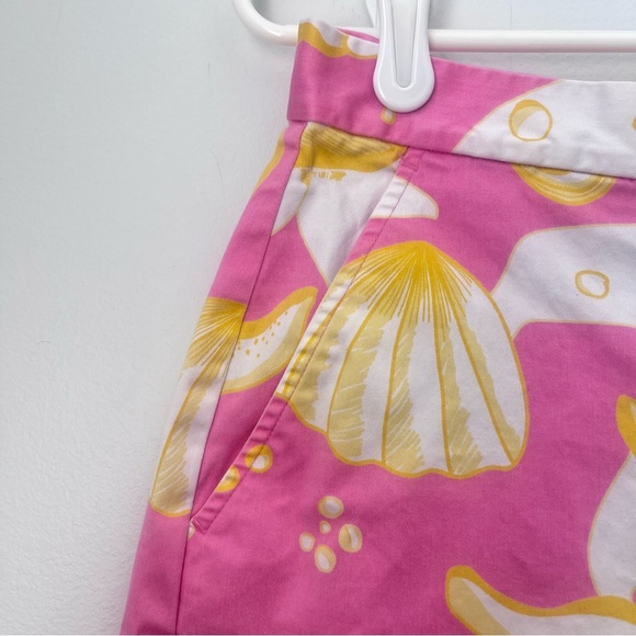 Coastal High Waisted Shell Print Pink Shorts Size 10 - Picture 2 of 10